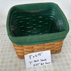 Longaberger Basket with Green Lining